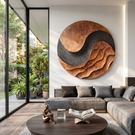 Organic Solid Wood Wave Wall Art for Living Room