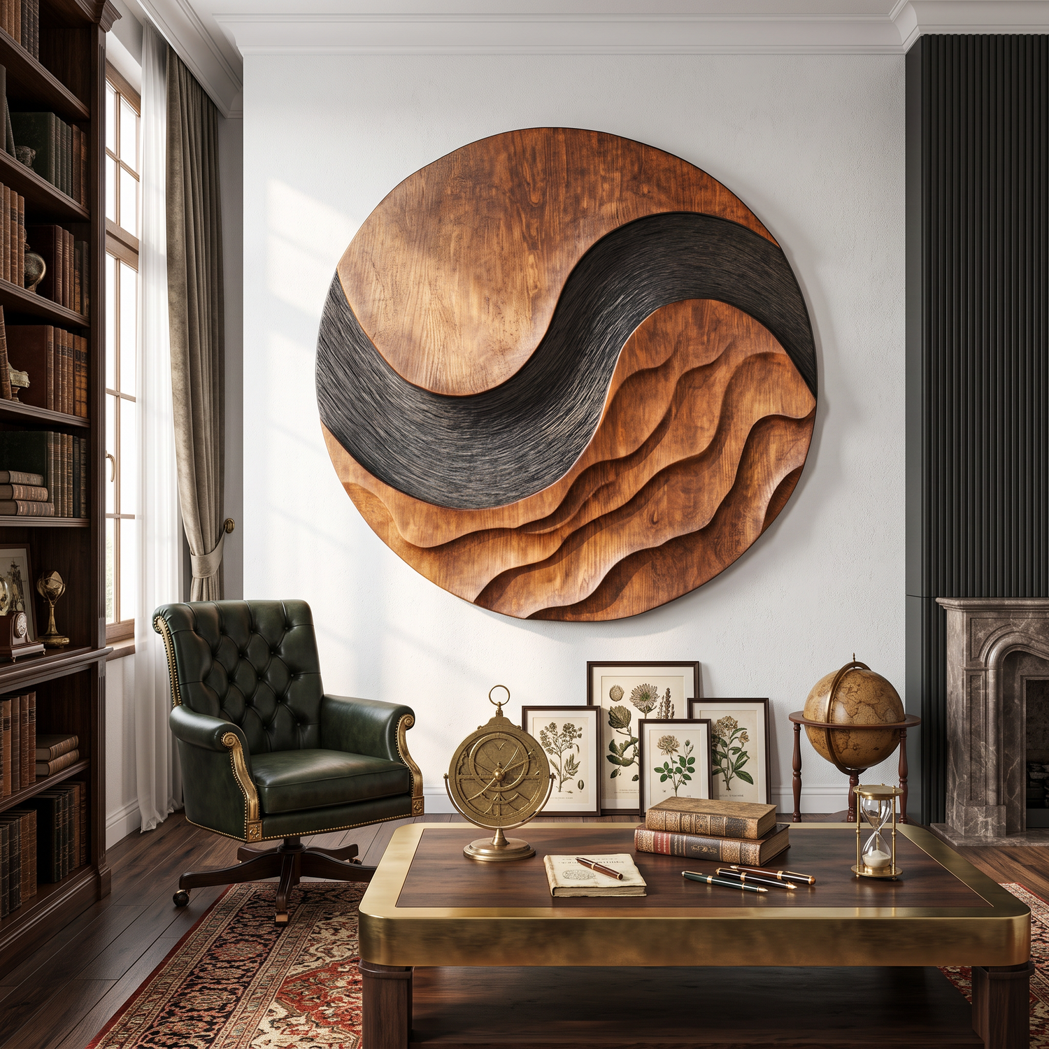 Organic Solid Wood Wave Wall Art for Living Room