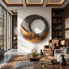 Large Circular Wall Sculpture for Modern Living Rooms, Sculptural Statement Wall Art for Luxury Interiors