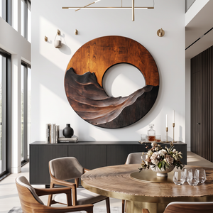 Natural Ridge Solid Wood Wall Sculpture for Living Room