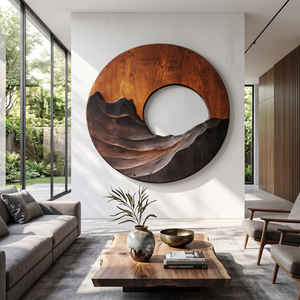 Natural Ridge Solid Wood Wall Sculpture for Living Room