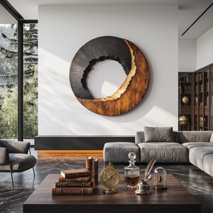 Modern Textured Solid Wood Wall Art Sculpture for Living Room