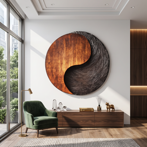 Organic Solid Wood Wall Sculpture for Modern Living Room