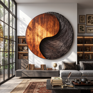 Organic Solid Wood Wall Sculpture for Modern Living Room
