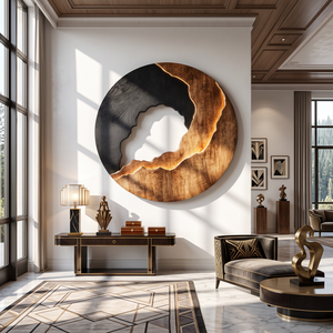 Modern Textured Solid Wood Wall Sculpture for Living Room