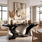Console Table Solid Wood with Organic Root Base