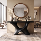 Console Table Solid Wood with Sculptural Branching Arch Base