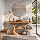 Bathroom Vanity Solid Wood with Sculptural Branch Base