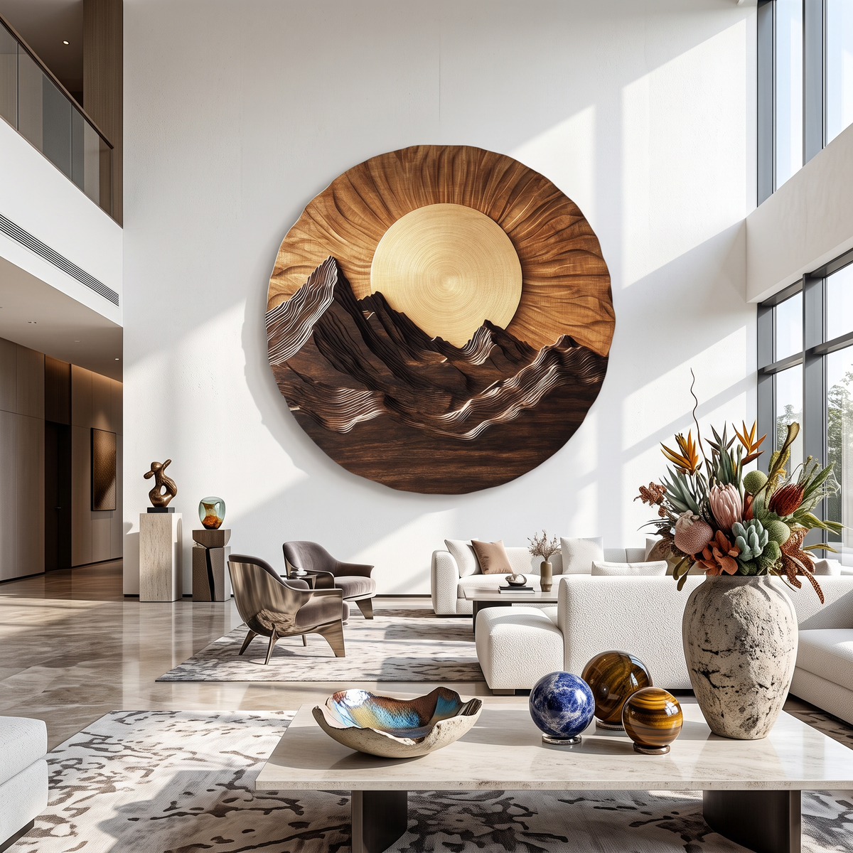 Mountain Wooden Wall Sculpture For Modern Nature Inspired Home Decor