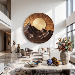 Mountain Wooden Wall Sculpture For Modern Nature Inspired Home Decor