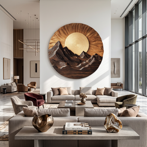 Mountain Wooden Wall Sculpture For Modern Nature Inspired Home Decor