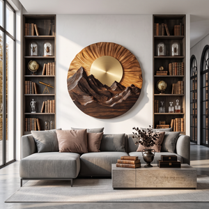 Mountain Wooden Wall Sculpture For Modern Nature Inspired Home Decor