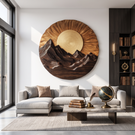 Mountain Wooden Wall Sculpture For Modern Nature Inspired Home Decor
