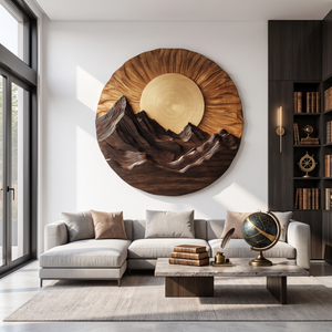 Mountain Wooden Wall Sculpture For Modern Nature Inspired Home Decor