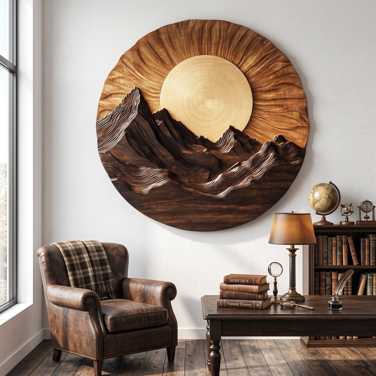 Mountain Wooden Wall Sculpture For Modern Nature Inspired Home Decor
