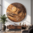 Tropical Waves Wooden Wall Sculpture For Coastal Nature Inspired Home Decor