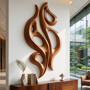 Wall Sculpture Dancing Flame with Sculptural Open Forms