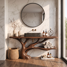Bathroom Vanity Solid Wood with Sculptural Branch Base