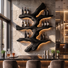 Wall Mounted Wine Rack Solid Wood Tree Branch Shelves