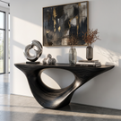 Console Table Solid Wood with Sculptural Organic Loop Base