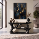 Console Table Solid Wood with Sculptural Tiered Loop Base
