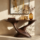 Console Table Solid Wood with Sculptural Tree Form Base for Entryway Decor