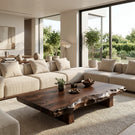Live Edge Solid Wood Coffee Table for Modern Zen Lounges
