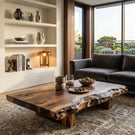 Live Edge Solid Wood Coffee Table for Modern Zen Lounges