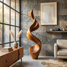 Large Abstract Solid Wood Sculpture for Modern Interior Display