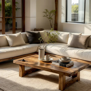 Solid Wood Coffee Table for Airy Modern Living Rooms