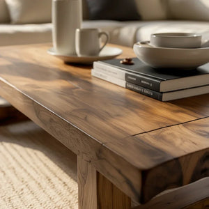 Solid Wood Coffee Table for Airy Modern Living Rooms