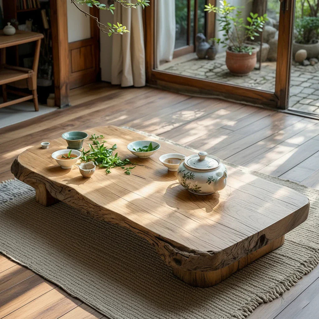 Live Edge Solid Wood Low Tea Table