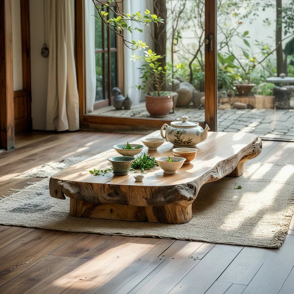 Live Edge Solid Wood Low Tea Table
