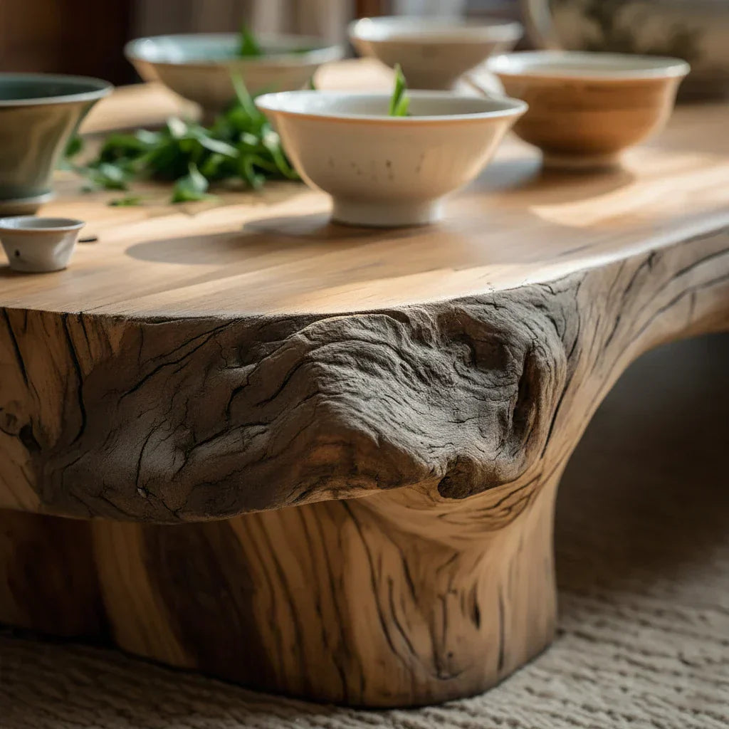 Live Edge Solid Wood Low Tea Table