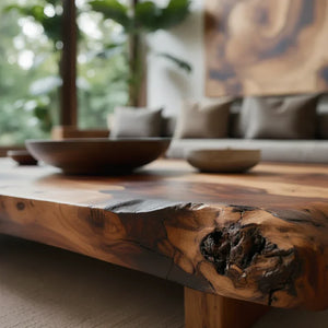 Live Edge Solid Wood Coffee Table for Nature Inspired Living Rooms