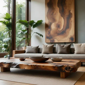 Live Edge Solid Wood Coffee Table for Nature Inspired Living Rooms