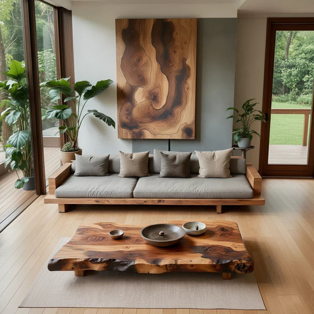 Live Edge Solid Wood Coffee Table for Nature Inspired Living Rooms