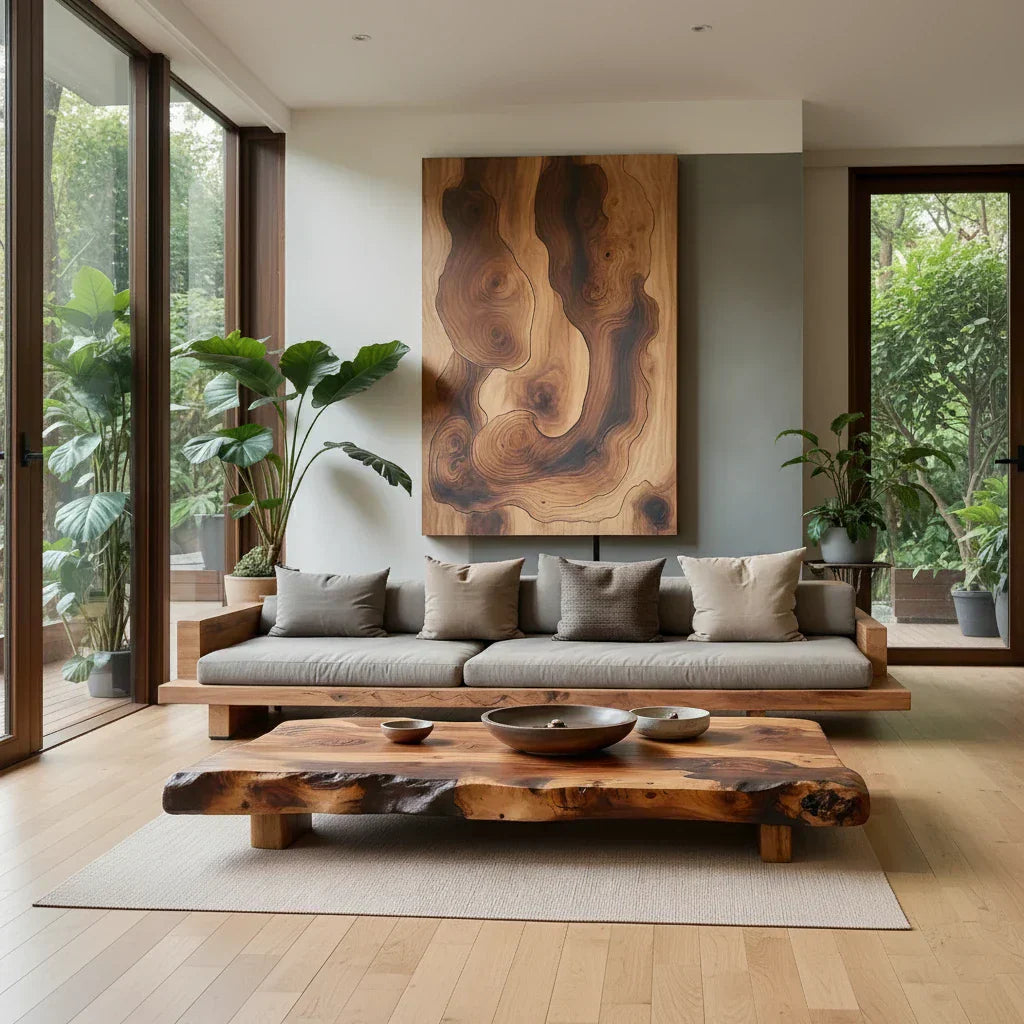 Live Edge Solid Wood Coffee Table for Nature Inspired Living Rooms