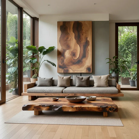 Live Edge Solid Wood Coffee Table for Nature Inspired Living Rooms