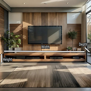 Low-Profile Media Console with Open Shelf for Modern Media Walls