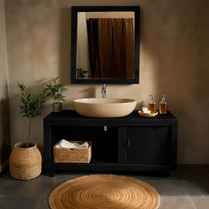 Solid-Wood Vanity for Wabi-Sabi Bathrooms