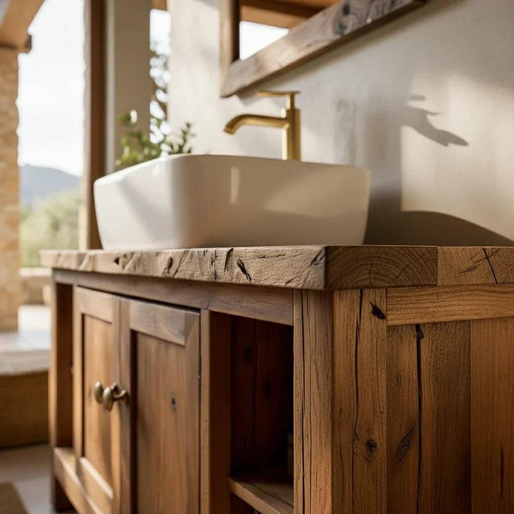 Solid-Wood Bathroom Vanity for Farmhouse Bathrooms