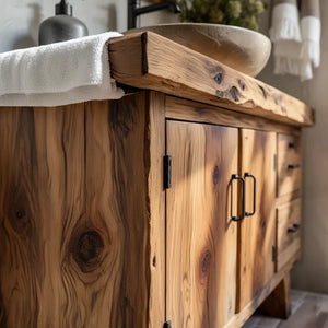 Solid Wood Vanity for Rustic Bathroom