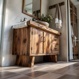 Solid Wood Vanity for Rustic Bathroom