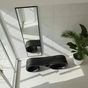 Sculptural Solid Wood Bench with Loop Form for Modern Entryways