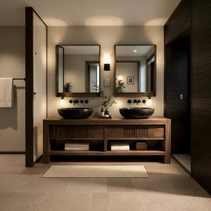 Solid-Wood Double Bathroom Vanity