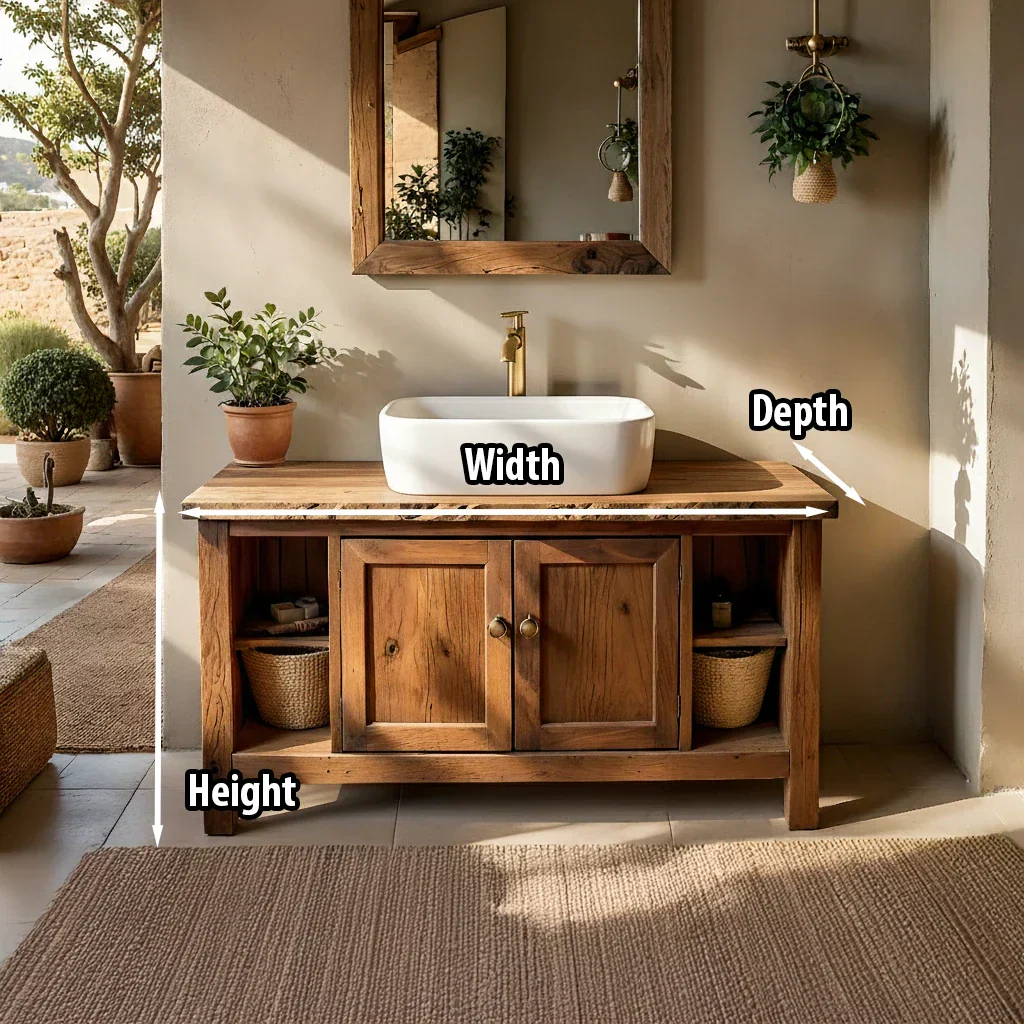 Solid-Wood Bathroom Vanity for Farmhouse Bathrooms