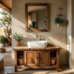 Solid-Wood Bathroom Vanity for Farmhouse Bathrooms