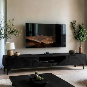 Organic Front Wood TV Console for Modern Living Rooms