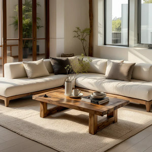 Solid Wood Coffee Table for Airy Modern Living Rooms